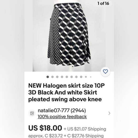 “Halogen” geometric, 3 D’s cubes, pleats 6P petite short skirt - Picture 17 of 17